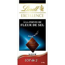 Tablette de chocolat noir Noir : Fleur de sel (2x100g)