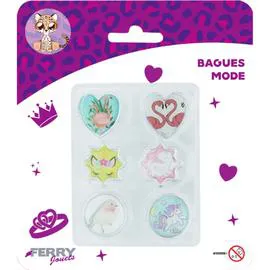 Jouet boîte de 6 bagues (l'unité)