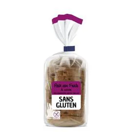 Pain aux fruits raisins sans gluten tranché (350g)