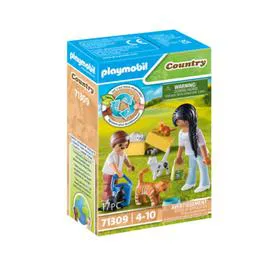 Famille de chats avec femme et enfant (l'unité)
