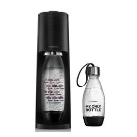 Machine à eau pétillante TERRA + 1 bouteille 1L + 1 bouteille 0,5L noire (l'unité)