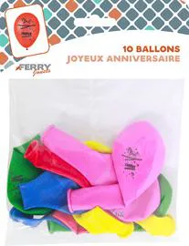 Lot de 10 ballons d'anniversaire (x10)