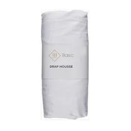 Drap housse 90x190-200cm blanc (l'unité)