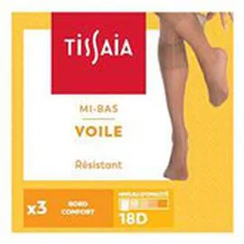 TISSAIA Mi-bas voile résistant Gris moyen taille unique x3