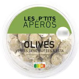 Olives vertes dénoyautées et feta (150g)