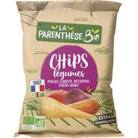 Chips de légumes bio panais carotte betterave et patate douce (75g)