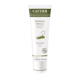 CATTIER Masque visage Argile verte & Menthe Bio, peaux grasses 100ml