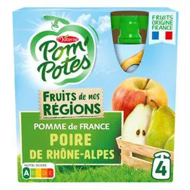 MATERNE, POM'POTES Compote pomme-poire s/sucres ajoutés 4x90g