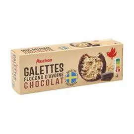 AUCHAN Galettes suédoise aux flocons d'avoine et chocolat 150g