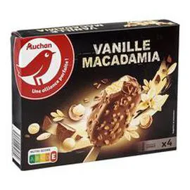 AUCHAN Bâtonnet glacé vanille macadamia 270g
