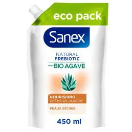 SANEX Crème De Douche Recharge Nourrissante Peaux Sèches Agave Bio Natural Prebiotic 450ml