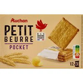 AUCHAN Biscuits petit beurre, sachets fraîcheur 300g