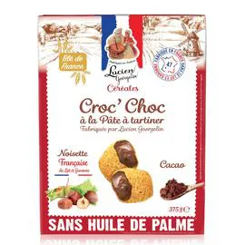 Biscuits chocolat à la pâte à tartiner croc'tout choc (375g)