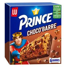 LU, PRINCE Barres de céréales au chocolat Choco'barre 125g