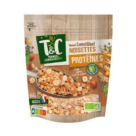 Céréales muesli croustillant protéiné noisette sans huile de palme Bio (500g)