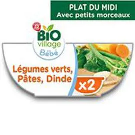 Bol légumes vert Pâtes dinde 8 mois (2x200g)