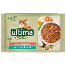 Sachets repas bouchées truite saumon pour chat (4x85g)