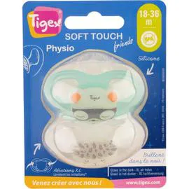 Sucettes silicone bleu/gris 18 à 36 mois (x2)