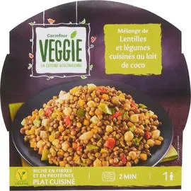 Plat cuisiné mélange lentilles légumes (300g)