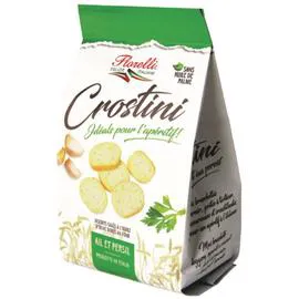 FLORELLI Biscuits apéritifs crostini ail & persil 100g