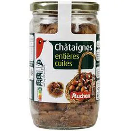 AUCHAN Châtaignes pelées au feu en bocal 420g