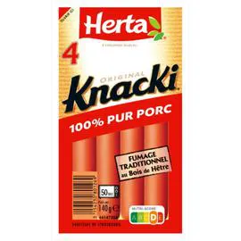 HERTA, KNACKI Saucisses 100% Pur Porc 140g