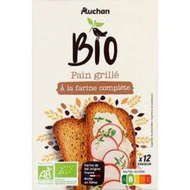 AUCHAN BIO Pain grillé à la farine complète 250g