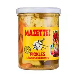 MAZETTE! Pickles bio mélange de légumes croquants, chou-fleur, carotte, courgette, oignon 185g
