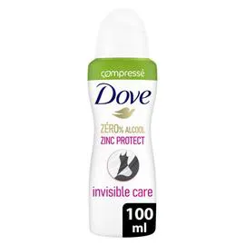 DOVE Déodorant Compressé Zero % alcool Zinc Protection Invisible 100ml