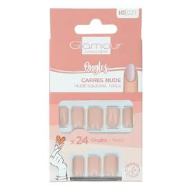 Faux Ongles Carrés Nude (x24)