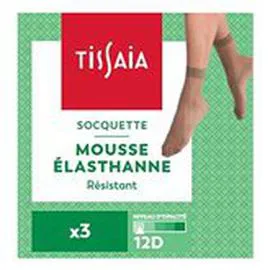 TISSAIA Socquettes mousse Elasthanne taille unique x3