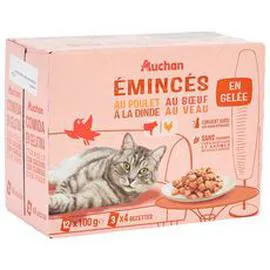 Emincés en gelée viandes pour chat (12x100g)