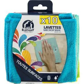 Lavette lot de10 unités microfibres couleurs douces (x10)