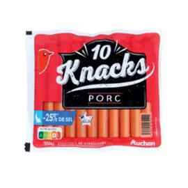 Knacks au porc réduit en sel (350g)