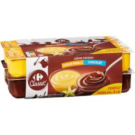 Crème dessert vanille et chocolat (16x115g)