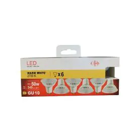 CARREFOUR Ampoule LED spot - 50W - GU10 x6