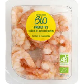 MONOPRIX BIO Crevettes cuites et décortiquées bio 100g