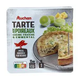 Tarte aux poireaux crème fraîche et emmental (130g)