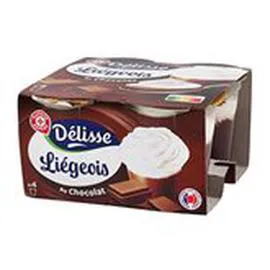 MARQUE REPÈRE, DÉLISSE Dessert Liégeois Chocolat 4x100g