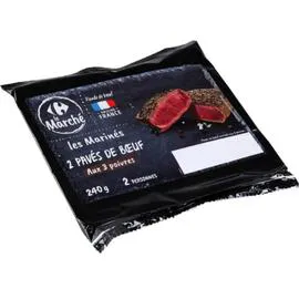 Pavés de boeuf marinés 3 poivres (2x120g)