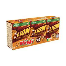 NESTLÉ, LION Mini Céréales au caramel et chocolat 6x40g
