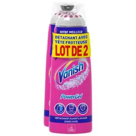 VANISH PowerGel Gold détachant concentré avec tête frotteuse 2x200ml