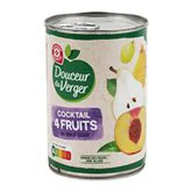MARQUE REPÈRE, DOUCEUR DU VERGER Fruits au sirop Douceur Verger Cockail 4 fruits 250g