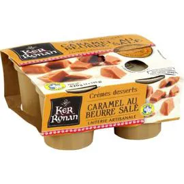 KER RONAN Crème dessert caramel beurre salé 4x105g