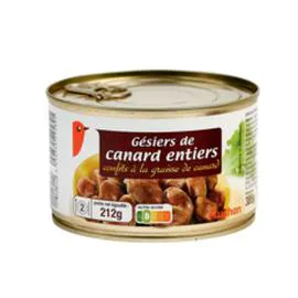 AUCHAN Gésiers de canard entiers confits 385g