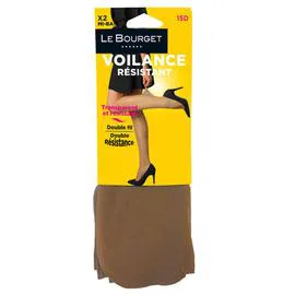Mi-Bas Voilance Resistant Naturel 15D Taille Unique (x2)