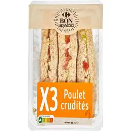 Sandwich poulet crudités (230g)