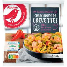 Curry rouge de crevettes pâtes lait de coco et coriandre (900g)