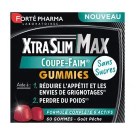 Complément Alimentaire Coupe Faim Xtraslim Max Goût Pêche Sans Sucres (x60)