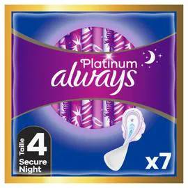 Serviette Hygiènique Secure Night Taille 4 Platinum (x7)